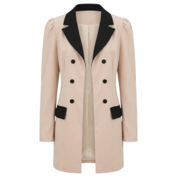 CHAQUETA BEIGE Y NEGRO