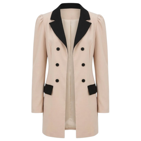 CHAQUETA BEIGE Y NEGRO