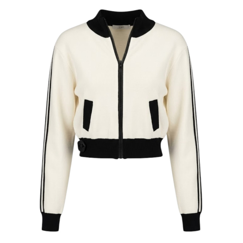 SUETER BLANCO DETALLES NEGROS CORTO