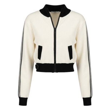 SUETER BLANCO DETALLES NEGROS CORTO