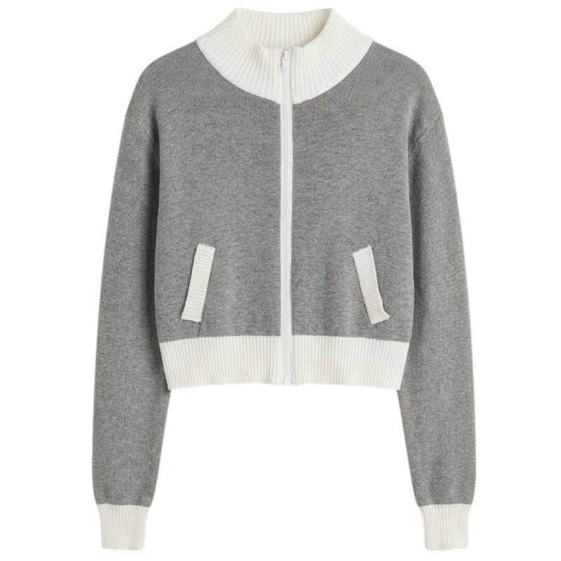 SUETER GRIS DETALLES BLANCOS CORTO
