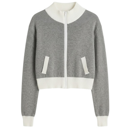 SUETER GRIS DETALLES BLANCOS CORTO