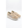 MOCASIN TEJIDO PLANTA MEDIA COLOR BEIGE