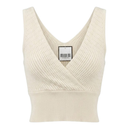 CROP TOP BEIGE TEJIDO