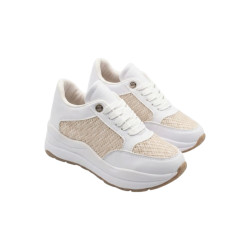 SNEAKER BLANCO DETALLES BEIGE TEJIDO