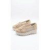 MOCASIN TEJIDO PLANTA MEDIA COLOR BEIGE