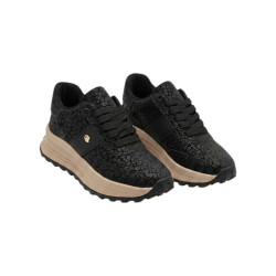SNEAKER NEGRO ANIMAL PRINT BRILLOS