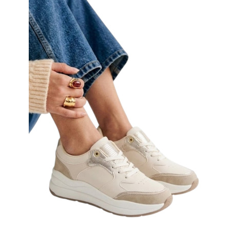 SNEAKER BEIGE ANIMAL PRINT BRILLO