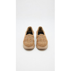 MOCASIN TEJIDO PLANTA MEDIA COLOR CAMEL