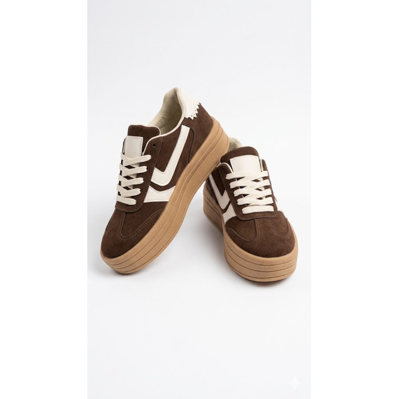 PLATAFORMA ESTILO SAMBA COLOR CHOCOLATE