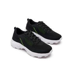 DEPORTIVO NEGRO PUNTOS/RAYA VERDE FOSFORECENTE