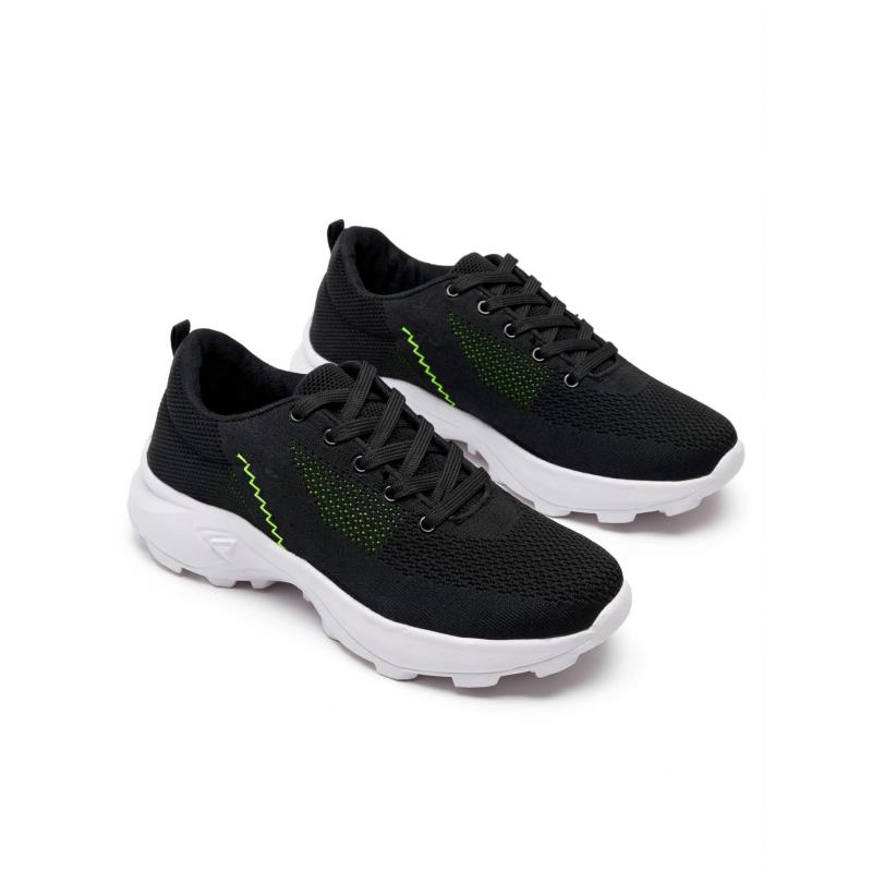 DEPORTIVO NEGRO PUNTOS/RAYA VERDE FOSFORECENTE