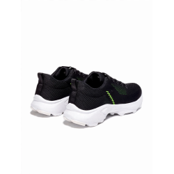 DEPORTIVO NEGRO PUNTOS/RAYA VERDE FOSFORECENTE